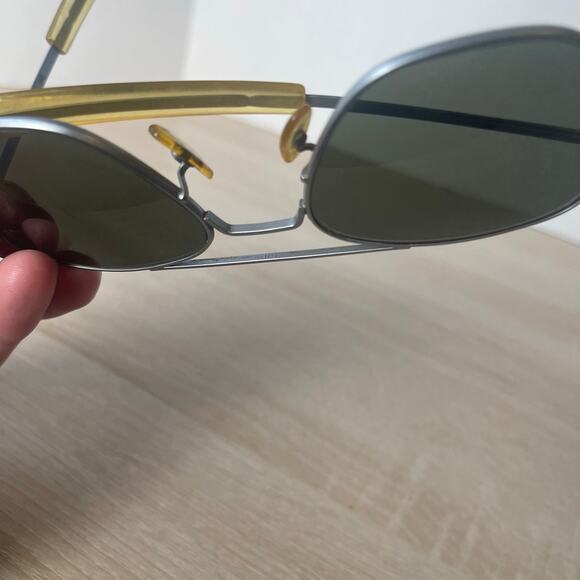 Vintage Randolph Engineering Aviator Sunglasses 5 1/2 Matte Chrome READ - Picture 4 of 15